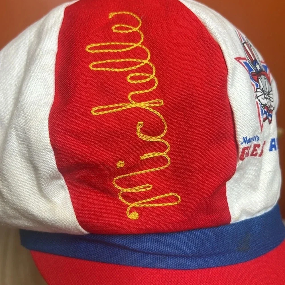 Vintage 70s Six Flags Great America Bugs Bunny Patriotic Engineer Hat USA - Picture 9 of 16